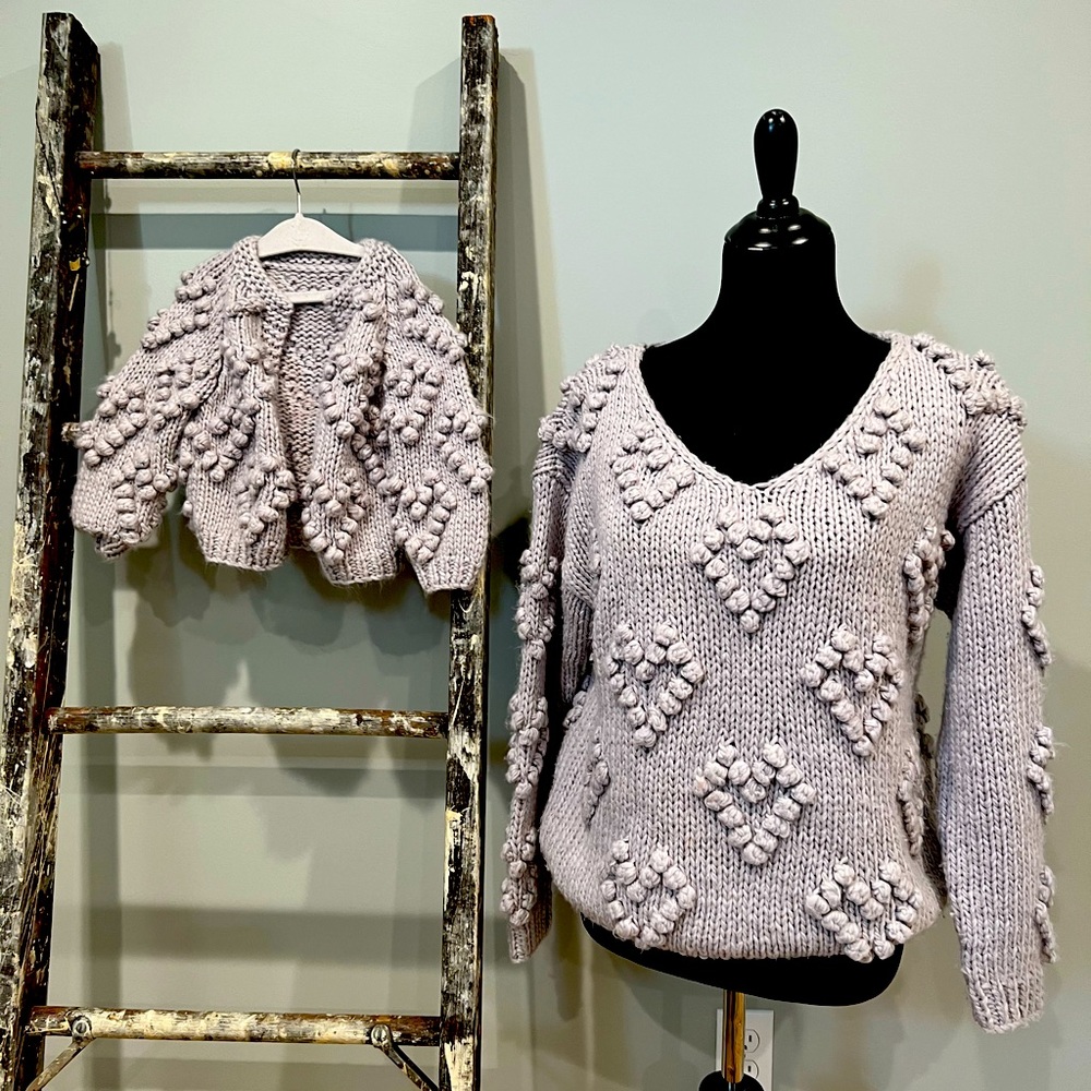 Mommy and Me Chicwish combo sweaters—12-18 month cardi/small for momma